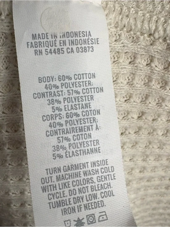 Aerie LumberJane Waffle Knit Shirt Oversized Henley Button Up Top Shacket Y2K S - Picture 10 of 11